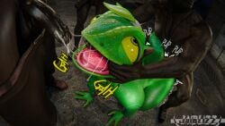 16:9 3_fingers against_surface anal anal_sex anthro arm_tattoo backwards_cap being_watched bodily_fluids bottomwear bottomwear_around_legs bottomwear_down chameleon clothed clothing clothing_around_legs cum cum_drip cum_in_mouth cum_inside dripping epic_games fingers fortnite fortnite:_battle_royale gangbang gaping_mouth genital_fluids genitals genitals_touching grabbing_head green_body group group_sex headgear headwear hi_res human jaiblizz leaking leaking_cum lizard looking_at_another looking_pleasured looking_up male male/male mammal muscular muscular_male onomatopoeia open_mouth out_of_breath outdoor_nudity outside outside_sex pants pants_around_legs pants_down partially_clothed pecs penetration penis pseudo_hair purple_clothing reptile rough_sex saliva saliva_on_penis saliva_on_tongue saliva_string scalie sex sound_effects tattoo text thick_thighs widescreen yellow_eyes ziggy_(fortnite)