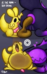 absurd_res animal_genitalia animal_penis anthro anus balls belly belly_expansion big_belly bodily_fluids canine_genitalia canine_penis digital_media_(artwork) drooling duo eating_feces enjoying_feces expansion feces feces_in_mouth feces_pile female feral flower_accessory genitals happy heart_symbol hi_res lizard_(rain_world) male male/female monk_(rain_world) nuzzling nuzzling_belly open_mouth penis pincoosh pink_lizard_(rain_world) puffy_anus rain_world saliva scat scat_inflation scatplay signature stink_fumes tail tongue tongue_out videocult vulva