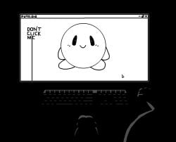 animated computer_keyboard computer_monitor computer_mouse computer_virus_(species) creepy_smile dark_room dim_lighting duo female flickering_light genitals greyscale horror_(theme) human kirby kirby_(series) male male/female mammal monochrome mouse_cursor nintendo penis smile through_screen vaginal_penetration vulva waddling_head yolka