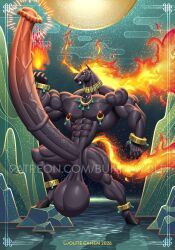 2026 abs animal_genitalia animal_penis anklet anthro balls biceps big_balls big_muscles big_penis black_body black_penis bottomwear bracelet bulge chinese_zodiac clothing dated digitigrade equid equine equine_genitalia equine_penis erection fire flaming_hair flaming_tail genitals hi_res hooves horse huge_balls huge_cock huge_muscles hyper hyper_balls hyper_genitalia hyper_muscles hyper_penis jewelry male mammal medial_ring muscular muscular_anthro muscular_male necklace nipple_piercing nipple_ring nipples nude pecs penis piercing pink_penis pseudo_hair red_nipples ring_piercing signature solo tail text url vein veiny_penis wolfiecanem year_of_the_horse