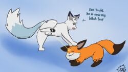 16:9 4k absurd_res angelo_(schattenflamme) animal_genitalia balls black_pawpads blush bodily_fluids brown_body brown_fur canid canine closed_eyes dipstick_ears dipstick_paws dipstick_tail domestic_cat duo ear_markings english_text felid feline felis feral fox freckles fur genital_fluids genitals green_eyes hi_res hiked_leg hybrid lua_(yakukitsu) male male/male male_peeing mammal marking_territory markings multicolored_ears open_mouth orange_body orange_fur pawpads peeing peeing_on_face peeing_on_partner penis penis_tip profanity raised_leg scent_marking schattenflamme sheath signature spots spotted_markings tail tail_markings text urine urine_on_face urine_stream white_body white_fur widescreen