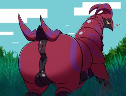 absurd_res animal_genitalia anus ass backsack balls equine_genitalia feral generation_5_pokemon genitals hi_res lexi_arts male nintendo outside pokemon pokemon_(species) presenting presenting_anus presenting_hindquarters scolipede solo standing