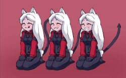 3girls after_fellatio after_paizuri after_sex after_vaginal alternate_version_available animal_ears animated before_and_after before_sex breasts cerberus cerberus_(helltaker) closed_eyes clothed cum cum_in_mouth cum_in_pussy cum_in_vagina cum_on_belly cum_on_body cum_on_breasts cum_on_face cum_on_floor cum_on_hair cum_on_stomach cute cute_face cute_fang demon demon_girl demon_tail dog_ears dog_girl fangs female female_only full_body gloves grin happy helltaker long_hair loop medium_breasts nipples nude nude_female on_knees powerofsin red_eyes smile suit tail tail_wag teeth tied_hair time_skip tongue tongue_out white_hair