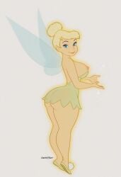 1girls ai_generated areolae ass blonde blonde_hair breasts breasts_out bun butt_crack darkeffect disney disney_fairies exposed_breasts fairy fairy_wings female female_focus female_only jpeg looking_at_viewer looking_back nipples peter_pan_(disney) solo solo_female solo_focus tinker_bell