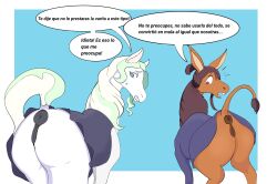after_transformation alternate_species animal_genitalia anus asinus atsuko_kagari clothed clothing diana_cavendish donkey duo equid equine equine_genitalia female feral fur geckozilla54 genitals hi_res horse horsegirl little_witch_academia male male/female mammal puffy_anus spanish_text studio_trigger surprised text transformation translated upskirt white_body white_fur worried_look