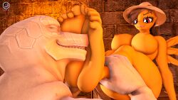 16:9 3d_(artwork) 4k 5_toes absurd_res anthro ass big_breasts big_butt big_feet breasts daring_do_(mlp) digital_media_(artwork) duo equid equine feet female foot_fetish foot_focus friendship_is_magic group hasbro hi_res horn humanoid_feet lizard lizard_(petruz) lucy_moon male male/female mammal my_little_pony mythological_creature mythological_equine mythological_scalie mythology pegasus plantigrade reptile scalie sniffing toes widescreen wings worship