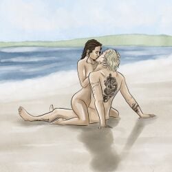 1boy1girl 2021 barefoot beach blonde_hair brown_hair closed_eyes completely_naked completely_naked_female completely_naked_male completely_nude completely_nude_female completely_nude_male curly_hair draco_malfoy female harry_potter hermione_granger kissing legs legs_apart legs_spread light-skinned_female light-skinned_male light_skin long_hair lunap999 male male/female naked naked_female naked_male no_visible_genitalia nude nude_female nude_male short_hair sitting sitting_on_lap sitting_on_person tattoo tattoo_on_back tattooed_arm tattoos