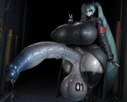 ai_generated alternate_breast_size android aqua_hair aqua_nails armband barcode barcode_tattoo black_coat black_gloves black_jacket black_sclera black_thighhighs blackballoon breasts coat colored_sclera corruption covered_nipples erection female fingerless_gloves fingernails futanari gigantic_breasts gigantic_penis gloves hair_between_eyes hair_ornament hatsune_miku huge_breasts huge_cock huge_nipples huge_testicles hyper_penis jacket large_areolae large_penis large_testicles long_hair long_sleeves looking_at_viewer number_tattoo penis precum precum_drip puffy_nipples red_eyes robot robot_girl shiny_skin solo standing tattoo tattoo_on_balls testicles thick_thighs thighhighs thighs twintails uncensored v veins veiny_penis very_long_hair vocaloid