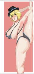 1girls armpits arms_up ass ass_focus big_ass big_breasts big_butt bikini blonde-haired_female blonde_female blonde_hair blonde_hair_female blush breasts butt_focus don_quixote_(limbus_company) female female_focus female_only flexible flexing hat limbus_company notafishe panties project_moon solo solo_female solo_focus stretching tagme thick thick_ass thick_hips thick_legs thick_thighs thighs