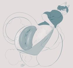 anthro anus ass bent_over big_anus big_butt bodily_fluids brick_break_after_dark clothed clothing domestic_cat donut_anus ear_piercing felid feline felis femboy hi_res huge_anus huge_butt hyper hyper_anus hyper_butt looking_at_viewer looking_back looking_back_at_viewer male mammal mask medical_instrument musk musk_cloud outie_anus panties panties_down partially_clothed piercing presenting presenting_anus presenting_hindquarters puffy_anus scientific_instrument solo surgical_mask sweat sweaty_butt underwear underwear_down
