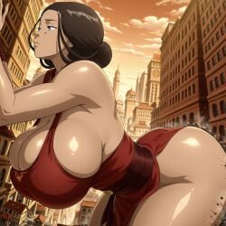 1girls ai_generated ass avatar_the_last_airbender big_ass big_breasts big_butt breasts city clothed clothed_female dark-skinned_female dark_skin female female_focus female_only fire_nation fire_nation_clothing giantess giga_giantess katara large_ass large_boobs large_breasts large_butt memesrus1234 nickelodeon nicktoons on_knees solo solo_female solo_focus thick_thighs thighs