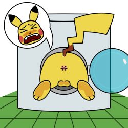 1:1 anthro anus appliance ass backsack balls caught dirty dirty_feet embarrassed feet foot_focus generation_1_pokemon genitals hi_res laundry_machine male mini_mogsey nintendo paws pikachu pokemon pokemon_(species) presenting presenting_anus presenting_hindquarters questionable_consent raised_tail solo speech_bubble stuck tail washing_machine yellow_body