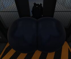 hyper hyper_ass hyper_butt hyper_hips huge_ass huge_butt huge_hips furry anthro 3d 3d_(artwork) from_behind rear_view male male_only male_solo solo_male 1boy roblox robloxian shorksenjoyer tagme roblox_studio amitrian_(species) stuck stuck_in_door