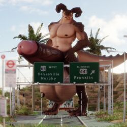 1:1 2026 2_horns 3d_(artwork) abs anthro artist_logo balls bethesda_game_studios biceps big_balls big_muscles big_penis blender_(artwork) brown_body brown_scales bus_stop bus_stop_sign city claws daddyclaw_(vulgarvictor) deathclaw desert digital_media_(artwork) erection fallout fingers foreskin frooberx genitals glans glowing glowing_eyes grass hand_on_hip highway horn huge_balls huge_cock humanoid_genitalia humanoid_penis hyper hyper_balls hyper_genitalia hyper_penis incoming landscape_dwarfing logo looking_pleasured looming looming_over macro macro_focus male microsoft moon muscular muscular_anthro muscular_male nipples nude nude_macro nude_male palm_tree pecs penis pink_glans plant reptile retracted_foreskin road scales scalie sharp_teeth sign solo spikes stop_sign street sun sunny teeth traffic_light tree vulgarvictor_(modeler) watermark widescreen