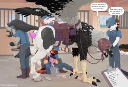 absurd_res anal anal_sex animal_genitalia animal_penis anthro anthro_on_feral avian blinders canid canine cravingcreature dildo dildo_in_ass dildo_insertion english_text equine_genitalia equine_penis european_mythology eyewear feathered_wings feathers feral flared_penis genitals greek_mythology group handjob hi_res hippogriff horseshoe male male/male mammal milking_cum mythological_avian mythological_creature mythology object_in_ass penetration penile penis saddle sergal sex sex_toy sex_toy_in_ass sex_toy_insertion text wings zoophilia