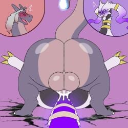 1:1 anal anal_sex anthro anthro_on_anthro anthro_penetrating ass backsack balls big_butt blue_fire blush bodily_fluids charizard colored_fire cum cum_in_ass cum_inside dominant dominant_male dragon duo ejaculation elderly_male eyewear fire flaming_tail from_front_position fucked_silly generation_1_pokemon generation_5_pokemon genital_fluids genitals glasses grey_hair hair huge_butt landon_starz leaking_cum legendary_pokemon lying male male/male mating_press mature_male missionary_position multicolored_body mythological_creature mythological_scalie mythology nintendo on_back orgasm penetration penile penile_penetration penis_in_ass pokemon pokemon_(species) purple_blush reshiram scalie sex submissive submissive_male tail thick_thighs two_tone_body wearing_glasses