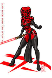 1girls big_breasts breasts cleavage clothed clothing curvy darth_talon female_focus female_only inspector97 john_f._ridley lingerie loincloth looking_at_viewer pelvic_curtain revealing_clothes simple_background solo star_wars twi'lek white_background wide_hips