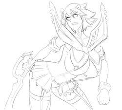 bent_forward big_breasts breasts huge_breasts kill_la_kill large_hips matoi_ryuuko rexcrash64 senketsu sketch tagme underboob