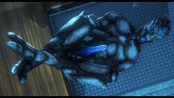 3d 3d_(artwork) absurd_res alien animal_genitalia blue_penis blue_tongue bodily_fluids crossed_legs digital_media_(artwork) erection genital_fluids genital_slit genitals hi_res holding_penis licking_precum looking_at_viewer lying male male_only mass_effect nude on_back penis precum precum_on_hand precum_on_self precum_on_stomach rooking slit solo solo_male source_filmmaker tongue turian video_games yellow_eyes