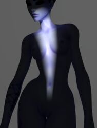 3d blender blizzard_entertainment blue_body breasts fjvnb looking_at_viewer overwatch purple_skin pussy shadow widowmaker