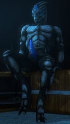 3d 3d_(artwork) alien animal_genitalia blue_penis digital_media_(artwork) erection genital_slit genitals hi_res looking_at_viewer male male_only mass_effect nude penis presenting presenting_penis rooking sitting slit solo solo_male source_filmmaker turian video_games yellow_eyes