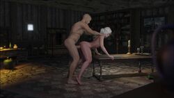 1boy 1girls 3d animated barefoot bent_over bent_over_table bouncing_breasts ciri feet lm19 medium_breasts shorter_than_30_seconds skinny standing_sex table taken_from_behind the_witcher the_witcher_(series) the_witcher_3:_wild_hunt toes video white_hair