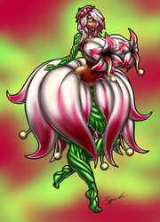 1girls anthro ass bimbo female female_only flower huge_ass huge_breasts lilith_art lipstick mascara naked nipple_mouth original original_character plant plant_girl pussy solo thick_lips thick_thighs thin_waist voluptuous wide_hips