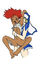 1boy 1girls bridget cowboy_bebop crossover demonmads edward_wong_hau_pepelu_tivrusky_iv female femboy guilty_gear hetero male male/female straight white_background