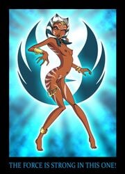 1girls 2009 ahsoka_tano clone_wars collar english_text female female_only jedi jedi_padawan magelord nipples nude orange_skin small_breasts solo star_wars tagme text the_clone_wars:_season_one the_first_magelord togruta