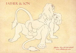 2009 aledon_rex anus disney incest male_only mufasa penis simba testicles the_lion_king