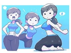 1girls ass black_hair crap-man cute female female_only fully_clothed mob_face nintendo ponytail solo tagme thick thick_ass thick_thighs thighs tight_clothing white_body wii_fit wii_fit_trainer