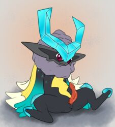 anus colored crema_(company) erection hi_res imp innki_(temtem) looking_at_viewer male semi-anthro sitting slit solo solo_focus temtem temtem_lover video_games