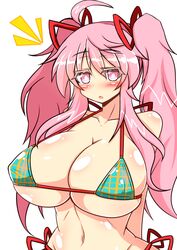 big_breasts blush breasts hata_no_kokoro large_breasts pink_eyes pink_hair rindou_(p41neko) tagme touhou upper_body