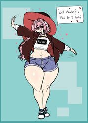 1boy androgynous ass astolfo_(fate) bare_legs bare_thighs big_ass bottom_heavy braid braided_hair crop_top denim_shorts fat_ass fate_(series) femboy fourofour hair_ribbon hat heart huge_ass huge_thighs jean_shorts massive_ass midriff pale_skin pink_eyes pink_hair shiny_skin short_shorts shorts smile thick_ass thick_thighs trap wide_hips