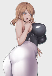 1girls ass big_ass big_breasts breasts female female_only large_breasts looking_at_viewer looking_back nagase_haruhito solo tight_clothing