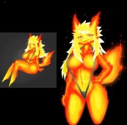 1girls 2025 anthro bikini female female_only fire mangakitsune2 reference_image tagme