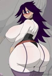 1girls 2026 alternate_version_available artist_name ass ass_focus big_ass big_breasts blush blush_face blushed_face blushing_at_viewer blushing_female boku_no_hero_academia breasts clothed clothed_female clothing english english_text eye_mask female female_focus female_only fully_clothed fully_clothed_female garter_straps hero hero_costume hero_outfit_(mha) heroine huge_ass huge_breasts kayama_nemuri light-skinned_female light_skin mask midnight_(my_hero_academia) milfloverdraws my_hero_academia nemuri_kayama purple-haired_female purple_hair purple_hair_female rear_view skin_tight solo solo_female solo_focus text thick_thighs thighs