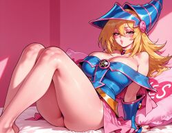 1girls ai_generated arm_support ass balecxi bare_shoulders barefoot blonde_hair blue_headwear blue_leotard blush blush_stickers breasts choker cleavage clothing collarbone curvaceous curvaceous_female curvaceous_figure curvy curvy_figure dark_magician_girl duel_monster feet_out_of_frame female female_focus female_only green_eyes hair_between_eyes half-closed_eyes hat headwear inviting inviting_to_sex knees_up large_breasts legs lips long_hair looking_at_viewer low_neckline neck_ring off_shoulder on_bed parted_lips pentacle pentagram pillow pink_lips presenting presenting_ass presenting_breasts presenting_hindquarters presenting_pussy presenting_self puckered_lips reclining seductive seductive_look seductive_smile sitting solo spellcaster_hat thighs voluptuous voluptuous_female wizard_hat yellow_choker yes yes-no_pillow yu-gi-oh! yu-gi-oh!_duel_monsters