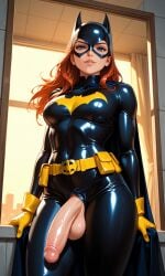 ai ai_generated barbara_gordon batgirl batgirl_(barbara_gordon) batman_(series) batsuit futanari medium_breasts
