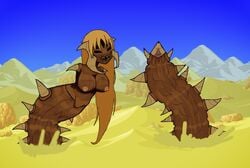 artist_null brown_scales calamity_mod desert_scourge humanized monster_girl sand terraria worm