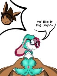 artist_signature big_ass eyebags fan_character freckles_on_ass freckles_on_face glasses grabbing_ass married_couple mint_fur mobian_rabbit naked_female oc oc_x_oc rabbit rabbit_girl sega self_upload someone_else's_oc sonic_(series) sonic_the_hedgehog_(series) two-tone_fur visible_anus wabbix_toons