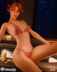 1girls 2026 3d 3d_(artwork) alternate_version_available bath bathroom bathtub bikini bikini_bottom bikini_top blender bra breasts candle candles epic_games female female_focus female_only fortnite fortnite:_battle_royale freckles freckles_on_face jade_(fortnite) light-skinned_female light_skin loams3d looking_at_viewer medium_breasts panties pink_bra pink_panties pose posing presenting red_hair seductive seductive_look seductive_pose seductive_smile showing_off sitting small_breasts thick_thighs water watermark