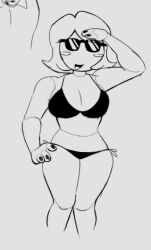 bikini breasts female hairdresser_(pillar_chase_2) joints pillar_chase_2 sunglasses