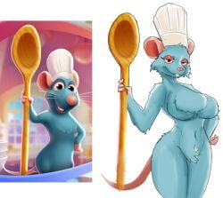 1girls 2025 anthro furry furry_female furry_only genderswap_(mtf) mangakitsune2 rat rat_ears rat_girl rat_tail ratatouille reference_image remy_(ratatouille) rule_63 tagme