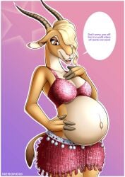 anthro anthro_only blonde_hair blonde_hair_female disney gazelle gazelle_(zootopia) nerdroid pregnant pregnant_anthro pregnant_belly pregnant_female zootopia