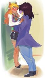 2girls dcoda deltarune funny hi_res meme noelle_holiday prank questionable reference susie_(deltarune) tagme yuri