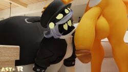 3d 3d_(artwork) blender blender_(software) blender_cycles gay indoors inside male male/male male_only miles_tails_prower murder_drones n_(murder_drones) render sonic_(series) sparkliiastor tails tails_the_fox yaoi