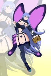 background_character big_ass big_breasts blue_hair boobies boobs brown_eyes dlobo777 huge_breasts large_breasts oc original_character skimpy skimpy_armor skimpy_outfit thick thick_thighs thigh_highs thighhighs thighs wings