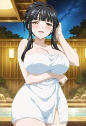 1girls accurate_art_style adjusting_hair ai_generated almost_naked alternate_hairstyle anime_style ara_ara arm_behind_head arm_under_breasts barely_clothed bathhouse before_sex big_breasts black_hair blunt_bangs blush breasts brown_eyes busty child_bearing_hips cleavage earrings ebihara_urara facing_viewer female female_focus female_only flirting flirting_with_viewer front_view functionally_nude functionally_nude_female gentle_smile hair_bun hair_intakes half-closed_eyes hime_cut hot_spring hourglass_figure hourglass_figured_female huge_breasts in_love in_love_with_cock inviting_to_sex jewelry large_breasts long_hair looking_at_viewer mature mature_female milf mostly_nude motherly naked_towel narrowed_eyes night onsen open_mouth outdoors pinup presenting presenting_breasts rin_x_sen rin_x_sen_+_ran_-_sem_cross_mix romantic_ambiance seducing seduction seductive seductive_body seductive_eyes seductive_gaze seductive_look seductive_mouth seductive_pose seductive_smile sexy sexy_body sexy_pose sidelocks single_hair_bun slim_waist solo starry_sky stud_earrings thick_thighs thighs tied_hair towel towel_only upper_body very_long_hair voluptuous voluptuous_female white_skin wide_hips