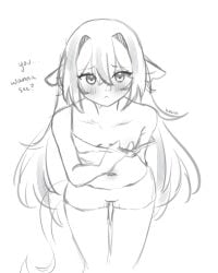 black_and_white blush breast_peek english_text female floppy_ears fox fox_ears fox_girl fox_tail healer healkaia healkaia_(artist) healkaia_(vtuber) heart-shaped_pupils hourglass_figure line_art long_hair nervous night_clothes pajamas pose rpg sad scared sexy_pose short_shorts shy sketch sketch_lines small_breasts tail tank_top virtual_youtuber